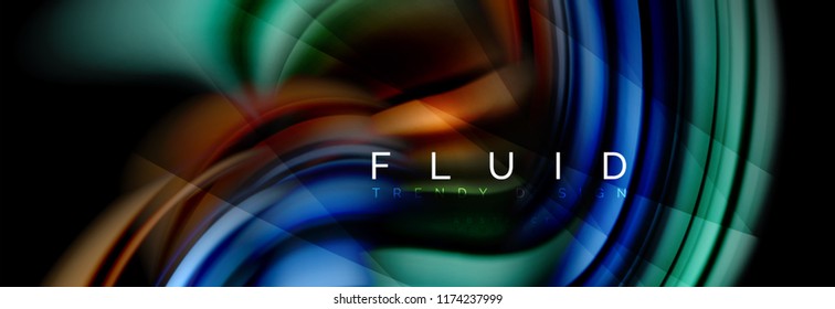 Wave fluid flowing colors motion effect, holographic abstract background. Vector modern illustration