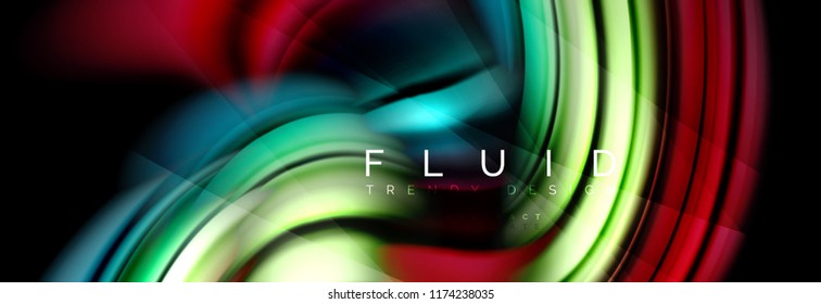 Wave fluid flowing colors motion effect, holographic abstract background. Vector modern illustration