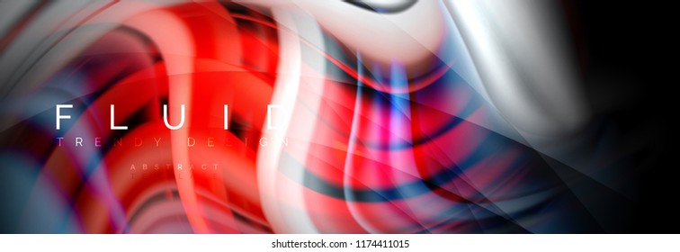 Wave fluid flowing colors motion effect, holographic abstract background. Vector modern illustration
