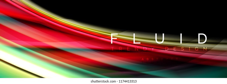 Efecto de movimiento de flujo de fluidos de fluidos de oleaje, fondo holográfico abstracto. Ilustración moderna del vector