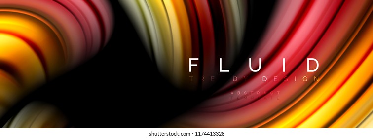 Wave fluid flowing colors motion effect, holographic abstract background. Vector modern illustration