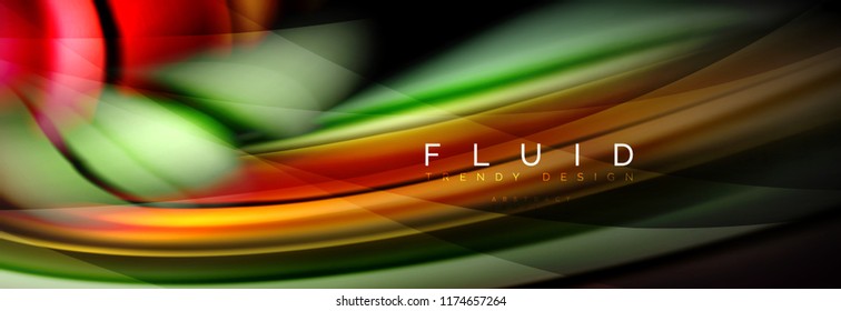 Efecto de movimiento de flujo de fluidos de fluidos de oleaje, fondo holográfico abstracto. Ilustración moderna del vector