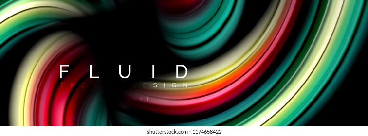 Efecto de movimiento de flujo de fluidos de fluidos de oleaje, fondo holográfico abstracto. Ilustración moderna del vector