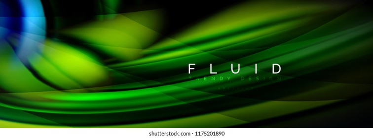 Wave fluid flowing colors motion effect, holographic abstract background. Vector modern illustration
