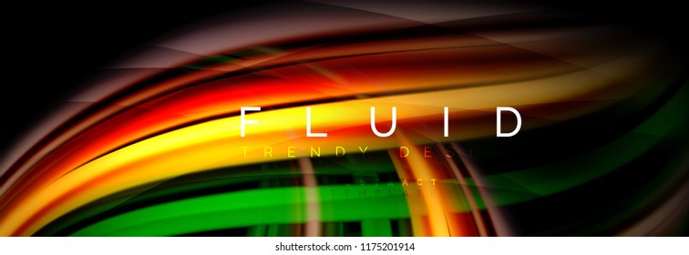 Wave fluid flowing colors motion effect, holographic abstract background. Vector modern illustration