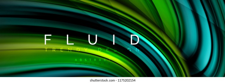 Wave fluid flowing colors motion effect, holographic abstract background. Vector modern illustration
