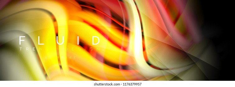 Efecto de movimiento de flujo de fluidos de fluidos de oleaje, fondo holográfico abstracto. Ilustración moderna del vector