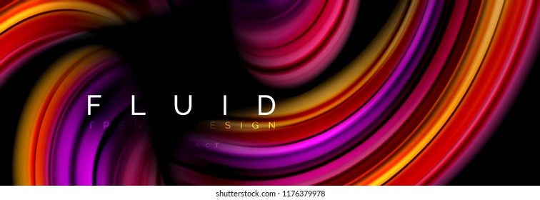 Wave fluid flowing colors motion effect, holographic abstract background. Vector modern illustration