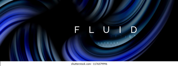 Wave fluid flowing colors motion effect, holographic abstract background. Vector modern illustration