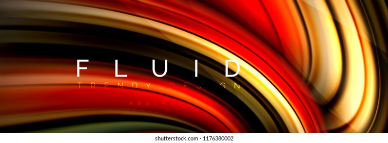 Wave fluid flowing colors motion effect, holographic abstract background. Vector modern illustration