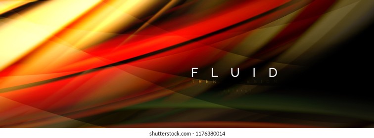 Wave fluid flowing colors motion effect, holographic abstract background. Vector modern illustration