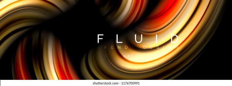 Wave fluid flowing colors motion effect, holographic abstract background. Vector modern illustration