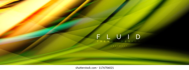 Efecto de movimiento de flujo de fluidos de fluidos de oleaje, fondo holográfico abstracto. Ilustración moderna del vector