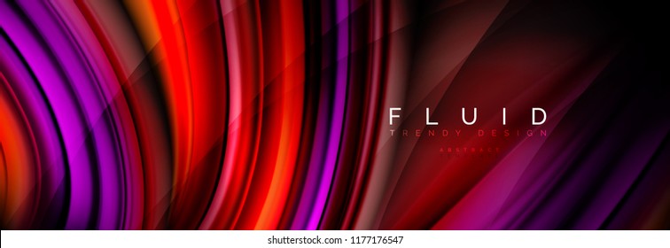 Wave fluid flowing colors motion effect, holographic abstract background. Vector modern illustration