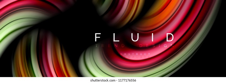 Wave fluid flowing colors motion effect, holographic abstract background. Vector modern illustration