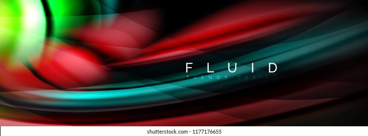 Efecto de movimiento de flujo de fluidos de fluidos de oleaje, fondo holográfico abstracto. Ilustración moderna del vector