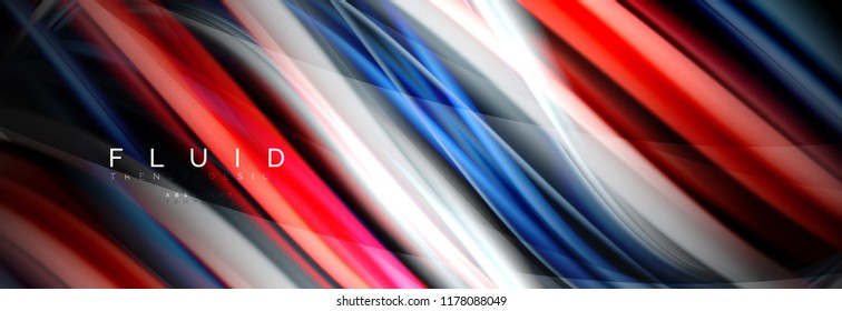 Wave fluid flowing colors motion effect, holographic abstract background. Vector modern illustration