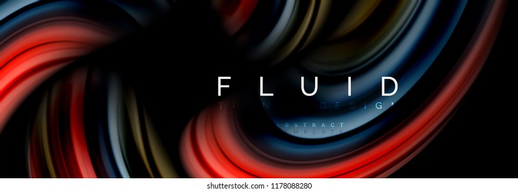 Wave fluid flowing colors motion effect, holographic abstract background. Vector modern illustration