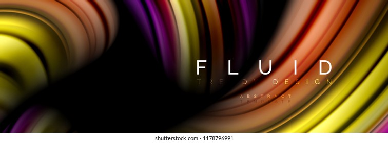 Wave fluid flowing colors motion effect, holographic abstract background. Vector modern illustration