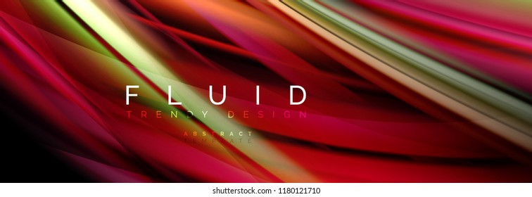 Efecto de movimiento de flujo de fluidos de fluidos de oleaje, fondo holográfico abstracto. Ilustración moderna del vector