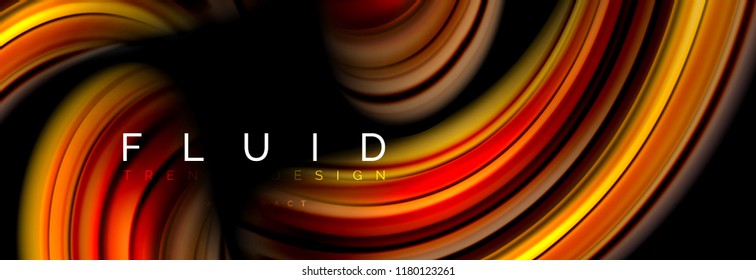 Wave fluid flowing colors motion effect, holographic abstract background. Vector modern illustration