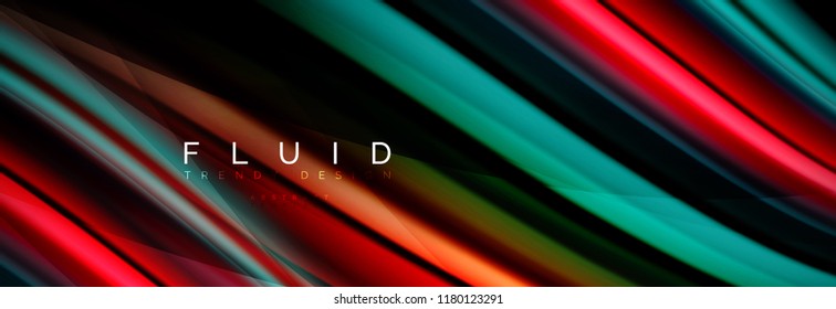 Wave fluid flowing colors motion effect, holographic abstract background. Vector modern illustration