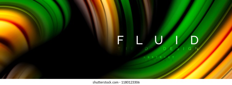 Wave fluid flowing colors motion effect, holographic abstract background. Vector modern illustration