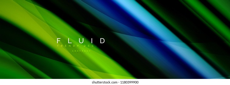 Wave fluid flowing colors motion effect, holographic abstract background. Vector modern illustration