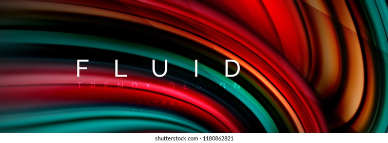 Efecto de movimiento de flujo de fluidos de fluidos de oleaje, fondo holográfico abstracto. Ilustración moderna del vector