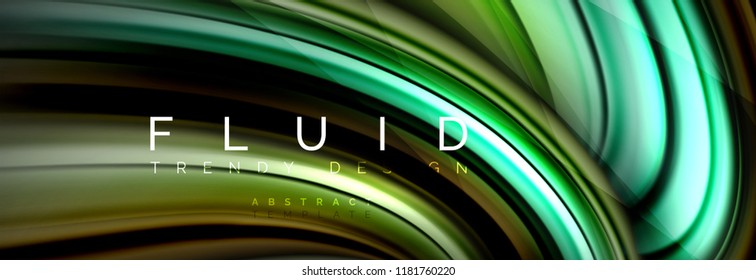 Wave fluid flowing colors motion effect, holographic abstract background. Vector modern illustration