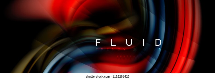 Wave fluid flowing colors motion effect, holographic abstract background. Vector modern illustration