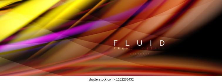 Wellenfließende Farben Bewegungseffekt, holografischer abstrakter Hintergrund. Moderne Vektorgrafik