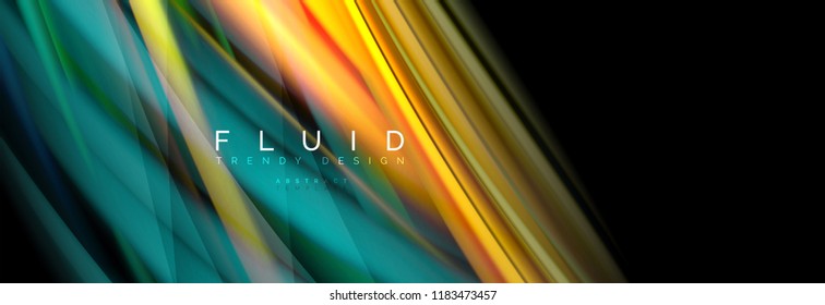 Wave fluid flowing colors motion effect, holographic abstract background. Vector modern illustration
