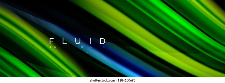 Wave fluid flowing colors motion effect, holographic abstract background. Vector modern illustration