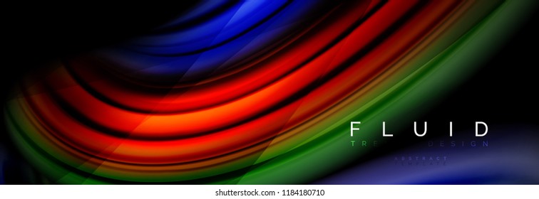 Efecto de movimiento de flujo de fluidos de fluidos de oleaje, fondo holográfico abstracto. Ilustración moderna del vector