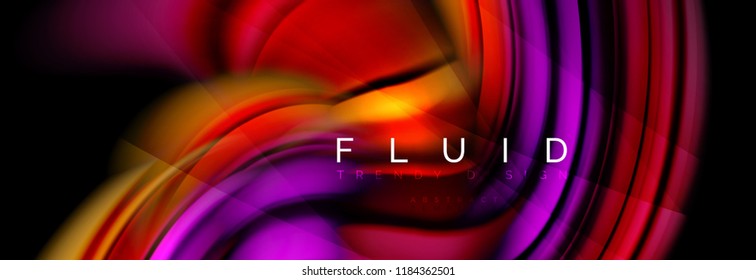 Wave fluid flowing colors motion effect, holographic abstract background. Vector modern illustration