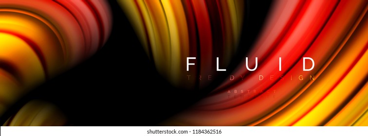 Efecto de movimiento de flujo de fluidos de fluidos de oleaje, fondo holográfico abstracto. Ilustración moderna del vector