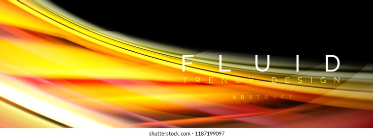 Efecto de movimiento de flujo de fluidos de fluidos de oleaje, fondo holográfico abstracto. Ilustración moderna del vector