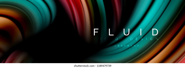 Wave fluid flowing colors motion effect, holographic abstract background. Vector modern illustration