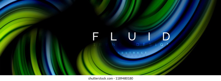 Efecto de movimiento de flujo de fluidos de fluidos de oleaje, fondo holográfico abstracto. Ilustración moderna del vector