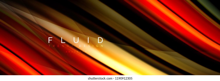 Wave fluid flowing colors motion effect, holographic abstract background. Vector modern illustration