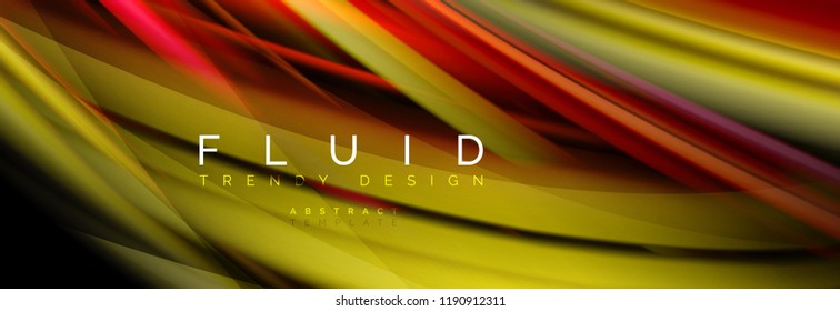 Efecto de movimiento de flujo de fluidos de fluidos de oleaje, fondo holográfico abstracto. Ilustración moderna del vector