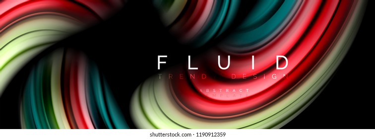 Efecto de movimiento de flujo de fluidos de fluidos de oleaje, fondo holográfico abstracto. Ilustración moderna del vector