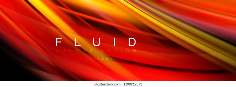 Wave fluid flowing colors motion effect, holographic abstract background. Vector modern illustration