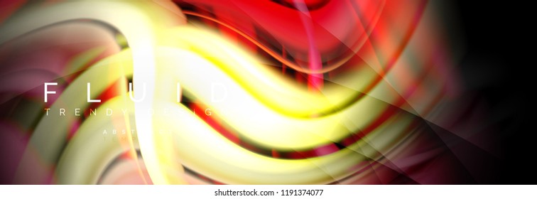 Wave fluid flowing colors motion effect, holographic abstract background. Vector modern illustration