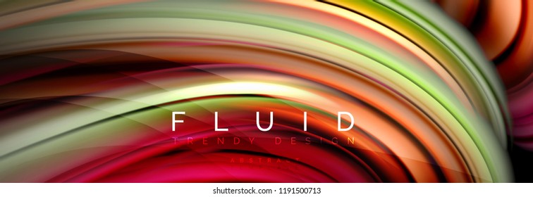 Efecto de movimiento de flujo de fluidos de fluidos de oleaje, fondo holográfico abstracto. Ilustración moderna del vector