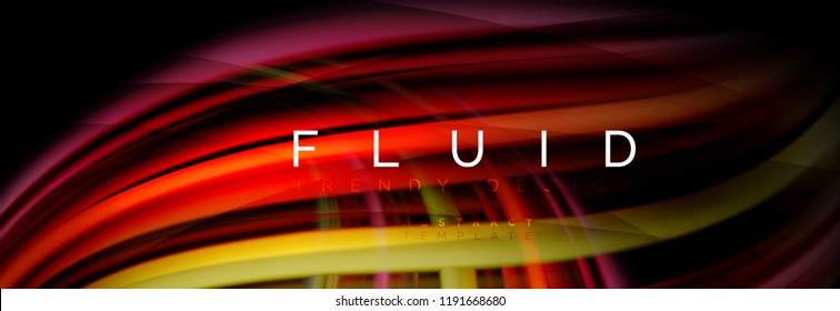 Wave fluid flowing colors motion effect, holographic abstract background. Vector modern illustration
