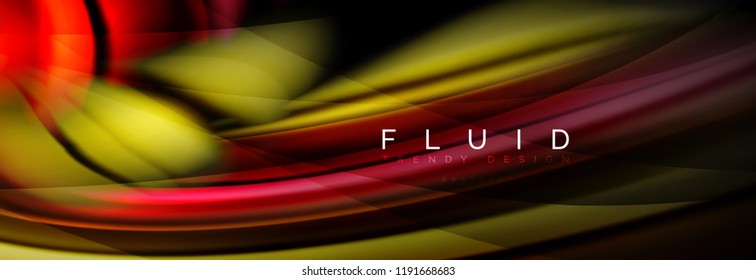 Wave fluid flowing colors motion effect, holographic abstract background. Vector modern illustration