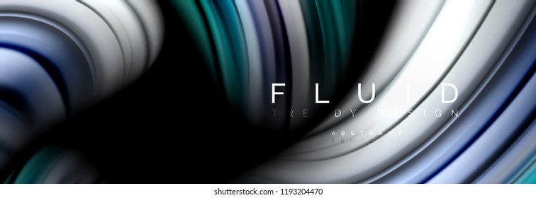 Wave fluid flowing colors motion effect, holographic abstract background. Vector modern illustration