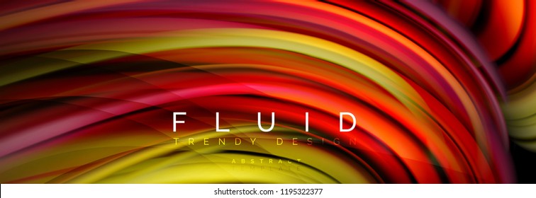 Wellenfließende Farben Bewegungseffekt, holografischer abstrakter Hintergrund. Moderne Vektorgrafik